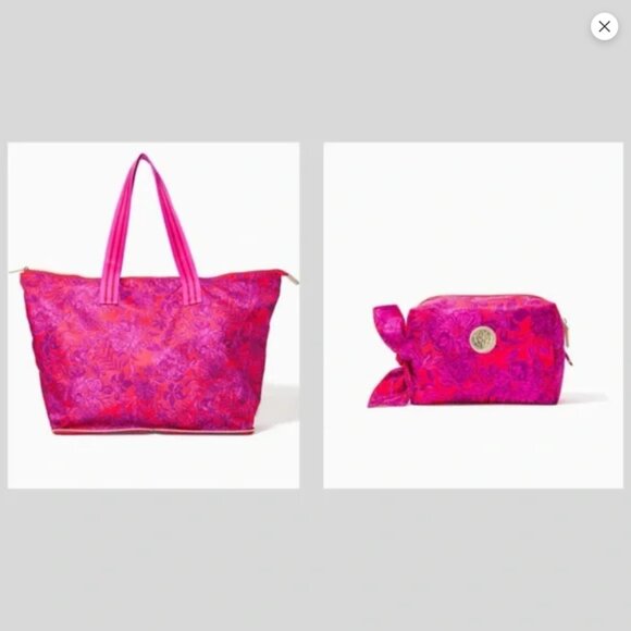 Lilly Pulitzer Packable Tote & Matching Pippa Pouch NWT - Picture 1 of 16